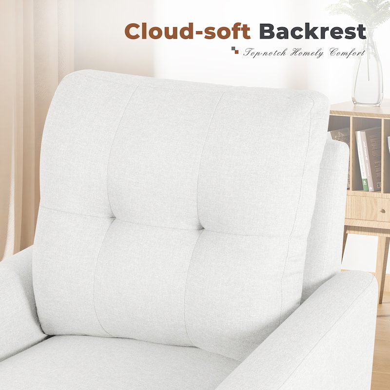 Homall Accent Chair Modern Fabric Upholstered Arm Chair Wood Legs Lounge Chair for Living Room