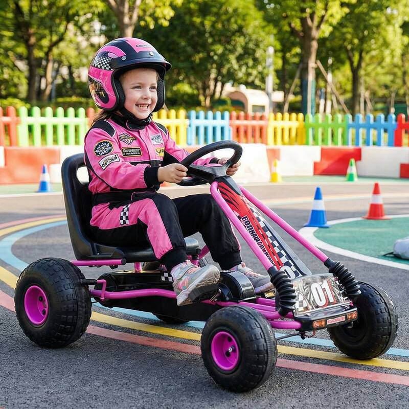 Gymax Kids 4-Wheel Pedal Go Kart w/Clutch & Hand Brake Multi-Terrain