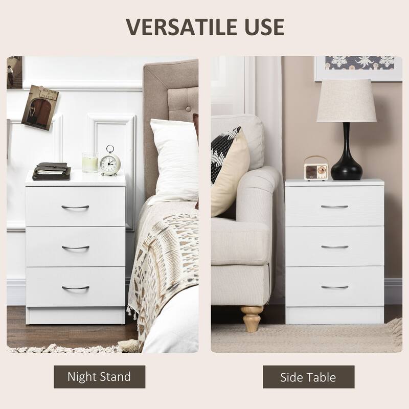 Nightstand With 3 Drawers And Storage Stand