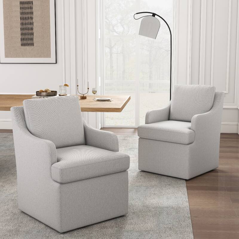 Upholstered Dining Chairs, Modern Kitchen Chairs Dinner Chairs with 4 Casters