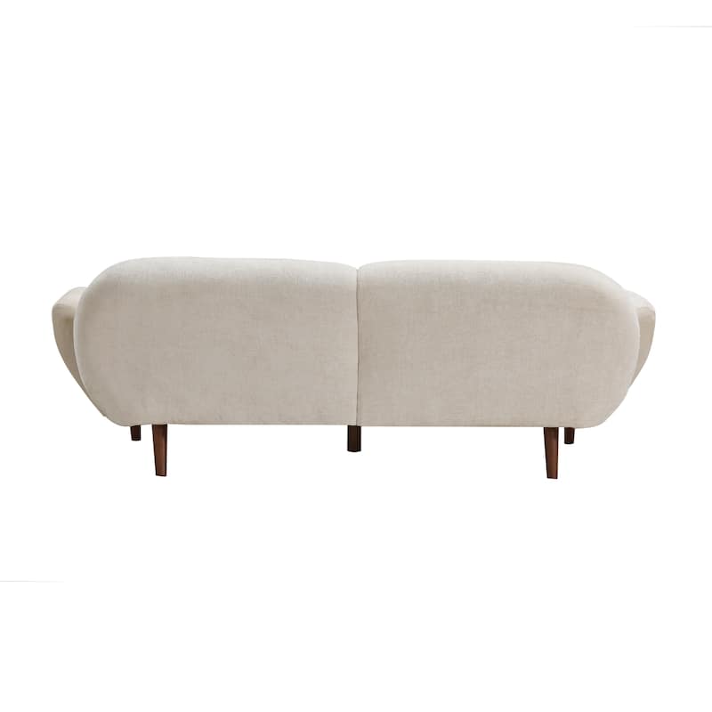 Christopher Knight Home - Cloud Haven Modern Upholstered 3-Seater Curved Sofa with Wooden Frame Support
