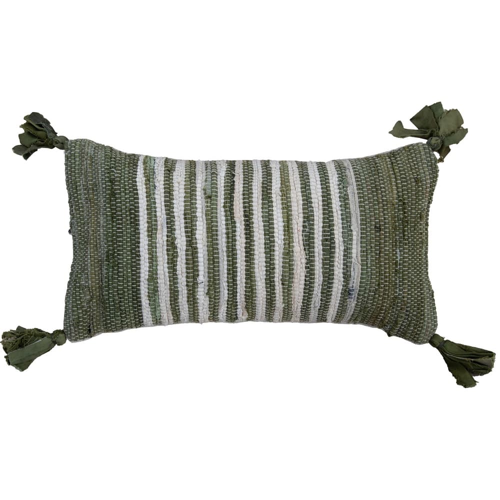 Rizzy Home Striped Textured Recycled Denim Throw Pillow