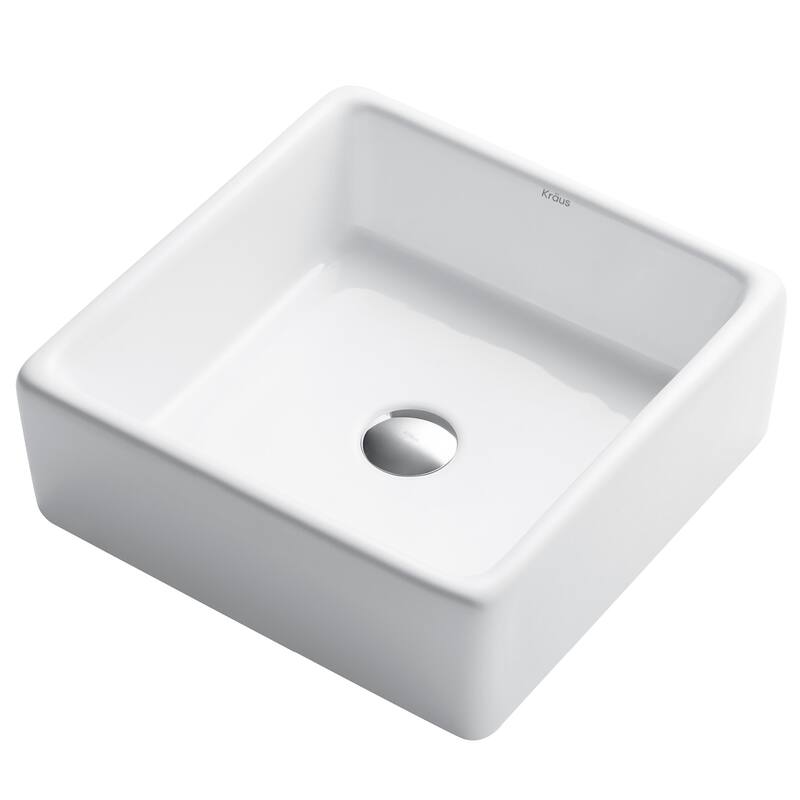 Kraus 15" Ceramic Vessel Bathroom Sink Only