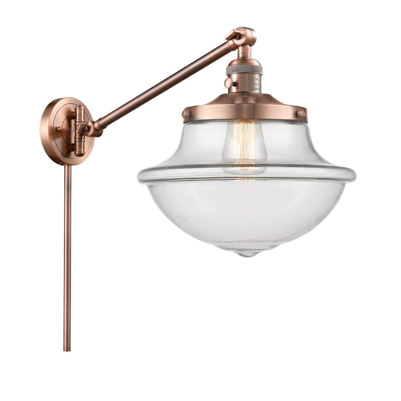 Innovations Lighting Large Oxford 13" Tall Bathroom Sconce - Antique Copper / Clear