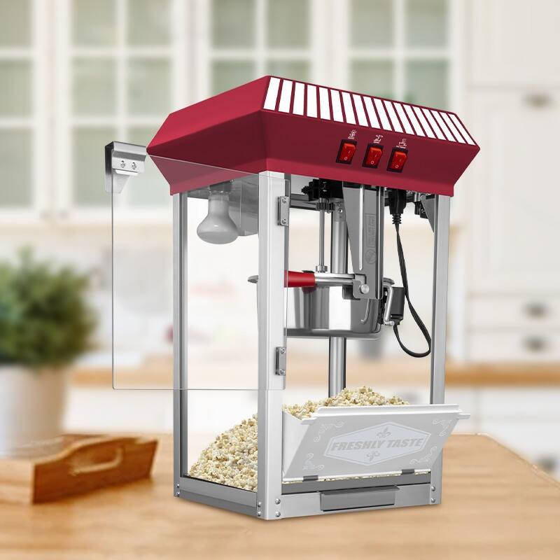 Commercial Popcorn Maker Machine,12 Ounce Kettle Stainless Steel Commercial Popcorn Machine with Tempered Glass