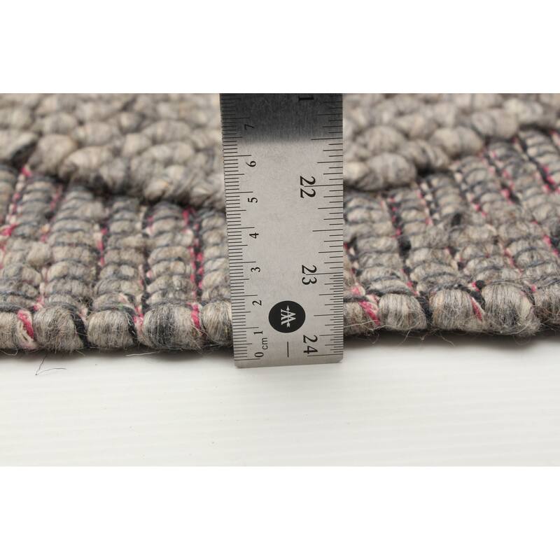 ECARPETGALLERY Braid weave Sienna Grey Wool Rug - 5'2 x 8'0