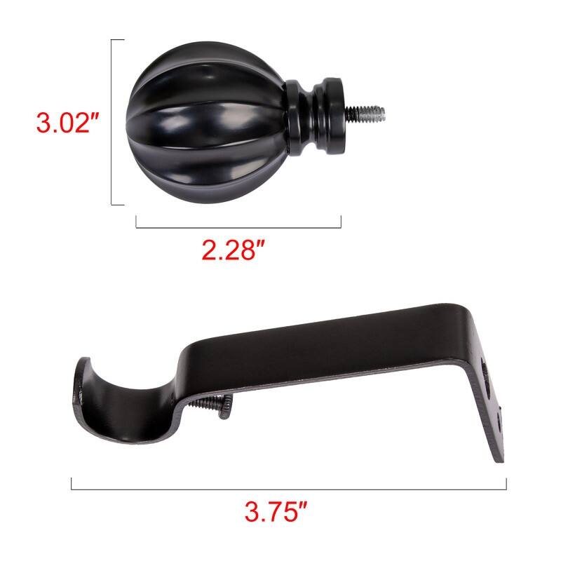 UTOPIA ALLEY Wall Mounted 3/4 Inch Curtain Rod - Curtain Rods For Window, Adjustable Drapery Rod