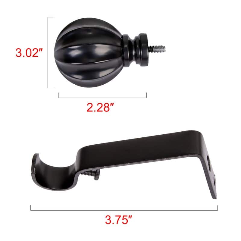 UTOPIA ALLEY Wall Mounted 3/4 Inch Curtain Rod - Curtain Rods For Window, Adjustable Drapery Rod