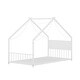 preview thumbnail 20 of 46, House Bed with Roof and Colorful Lights, House-shaped Frame Floor Bed with House Roof Frame, Metal Bed Frame with Slats and Legs