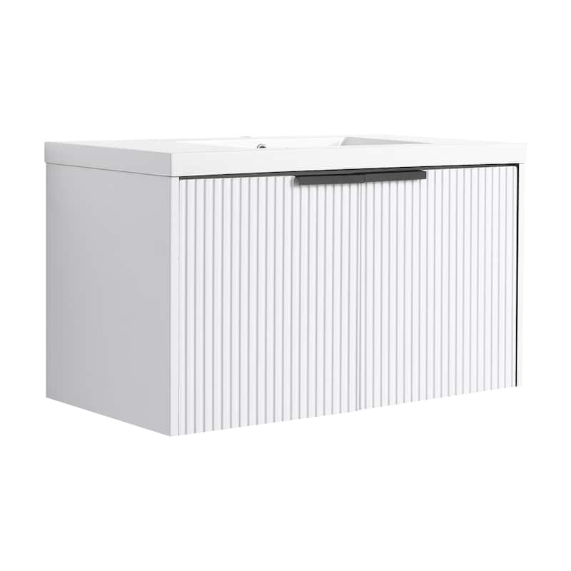 Wall Mounted Bathroom Vanity with Resin Sink