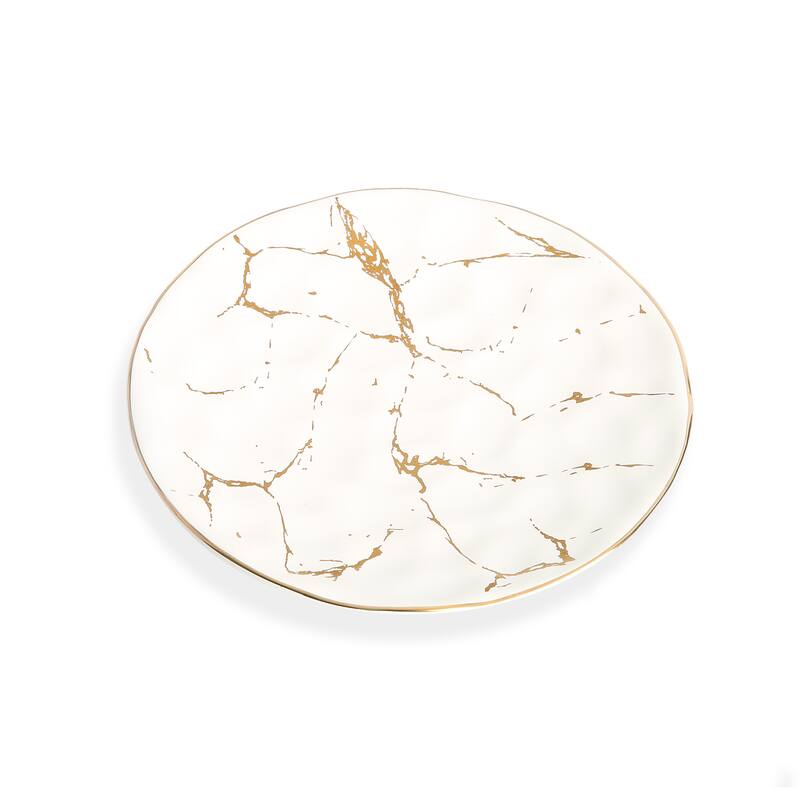 Classic Touch 7" Marbleized Porcelain Dessert Plates Set Of Six