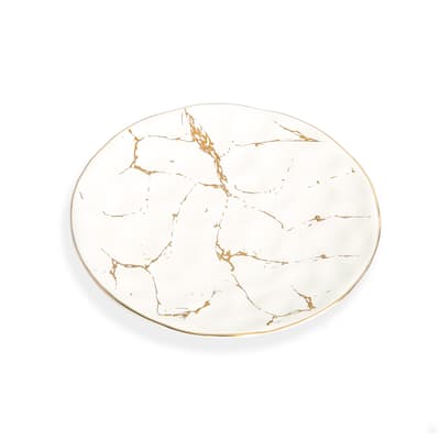 Classic Touch 7" Marbleized Porcelain Dessert Plates Set Of Six