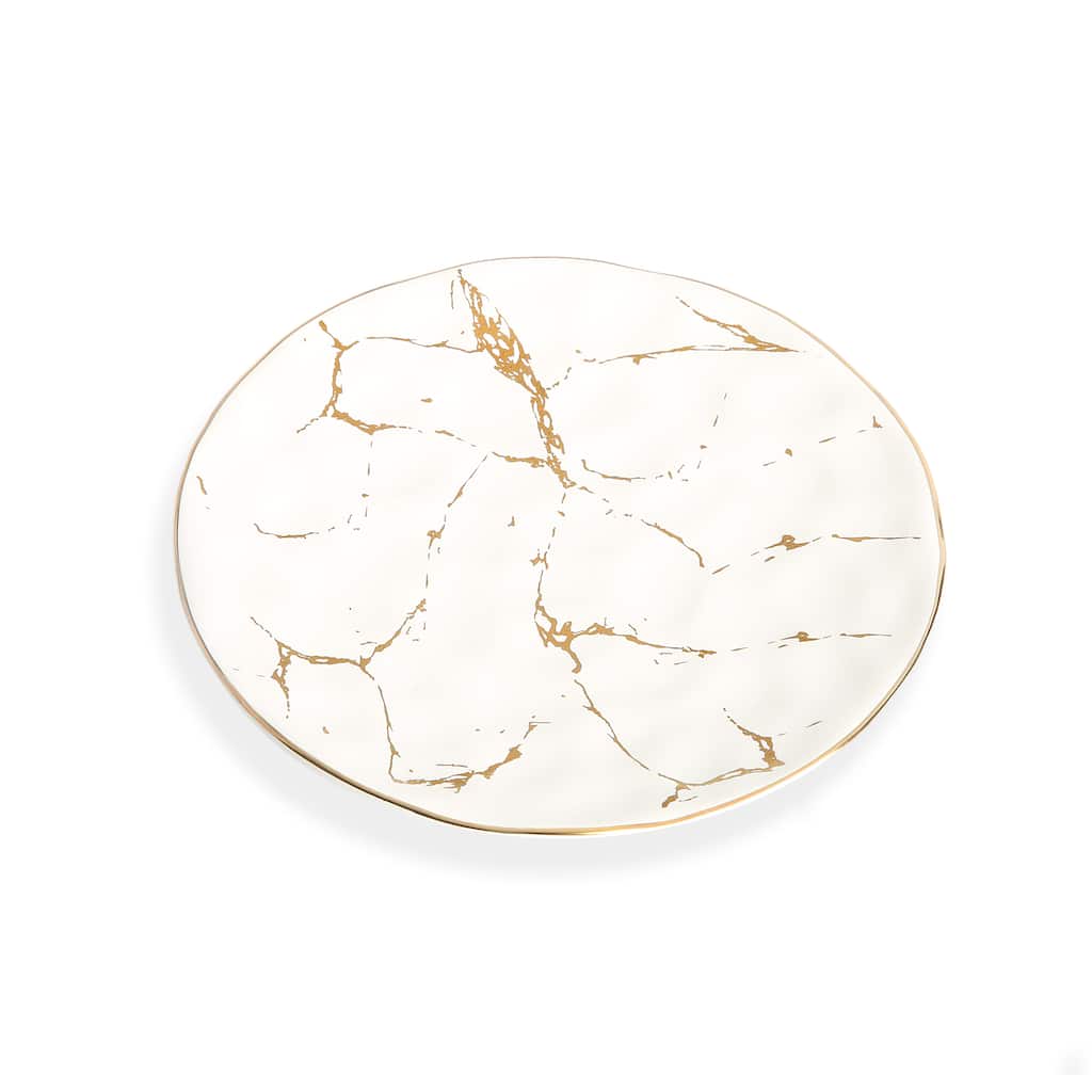 Classic Touch 7" Marbleized Porcelain Dessert Plates Set Of Six