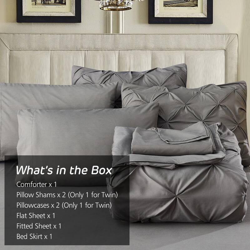 8 Pieces Pintuck Comforter Set