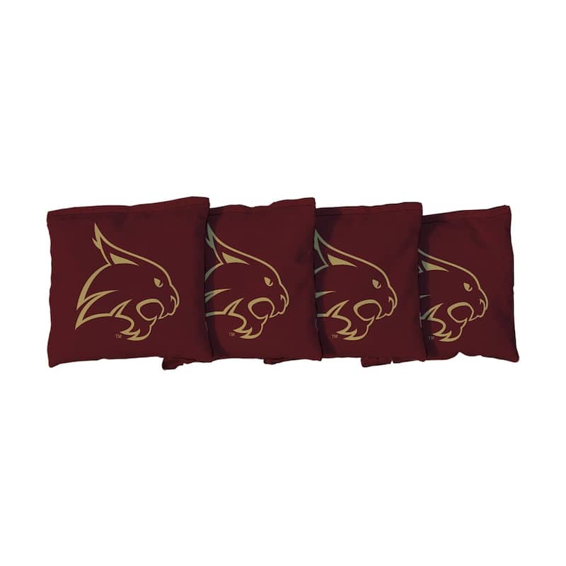 Texas State University Bobcats Burgundy Cornhole Bags - All-Weather Resin Filled