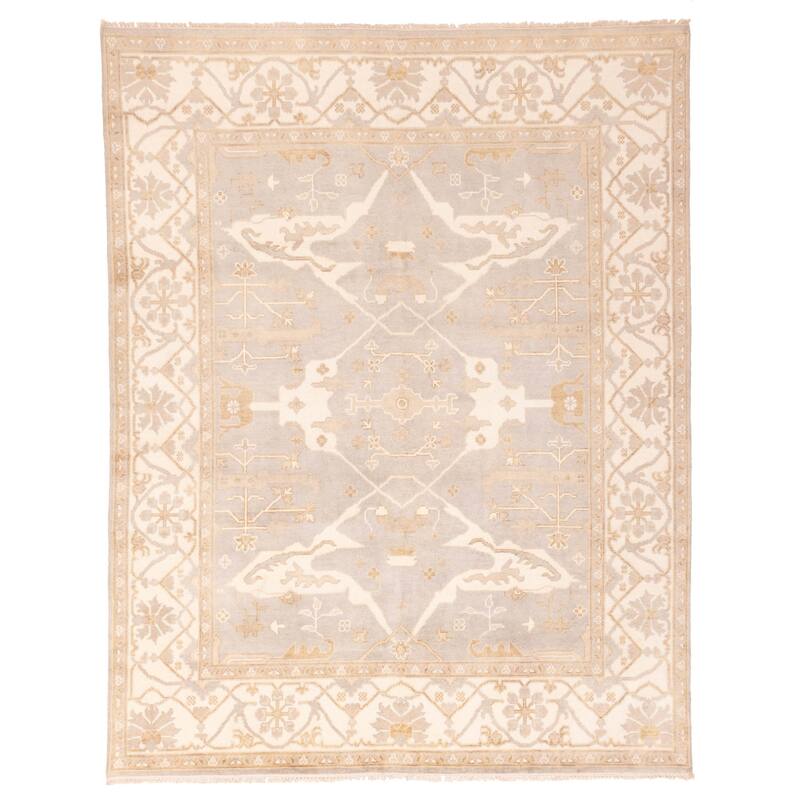 ECARPETGALLERY Hand-knotted Royal Oushak Light Grey Wool Rug - 7'11 x 10'0