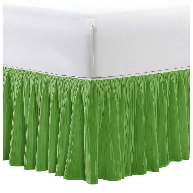 Serenta Pleated Bedskirt 18" Drop - 32 Color Options - King - Green
