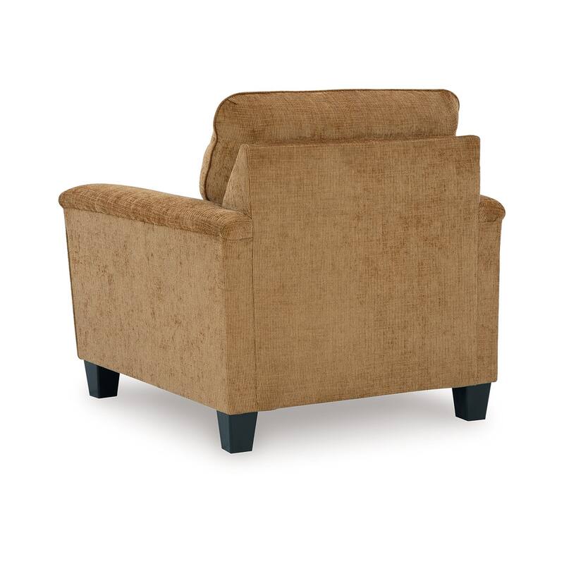 Erin Accent Armchair, Modern Tapered Legs, Plush Light Brown Polyester