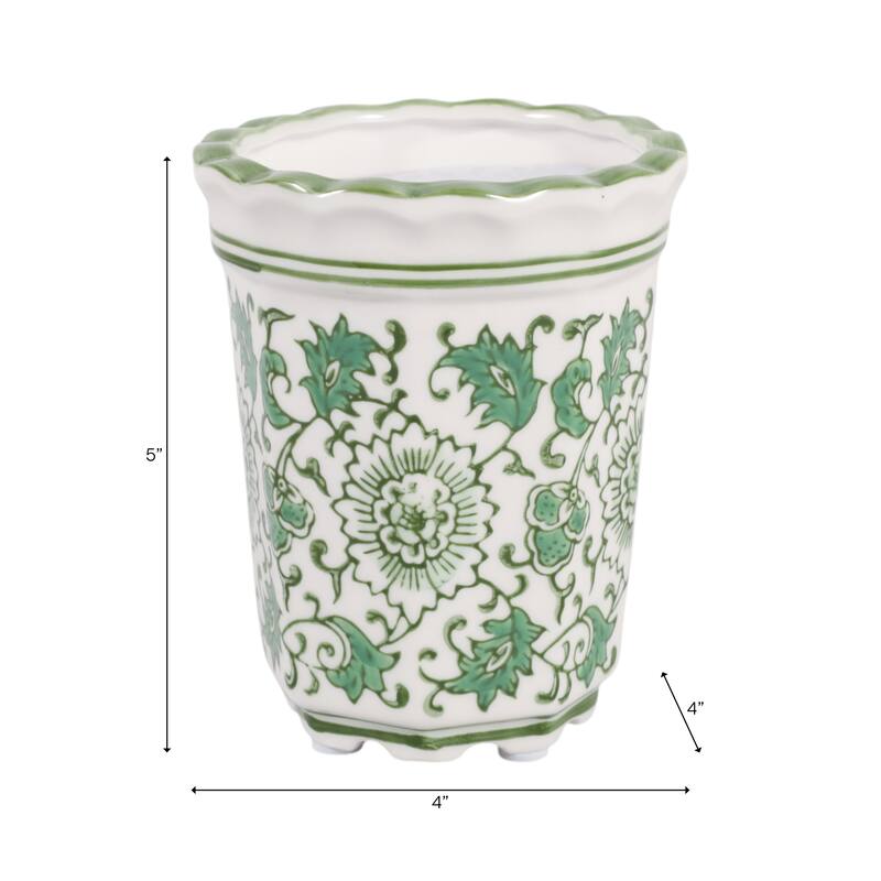 Modern Chinoiserie Ceramic Candle - Jasmine Scented Candle - 5.0"