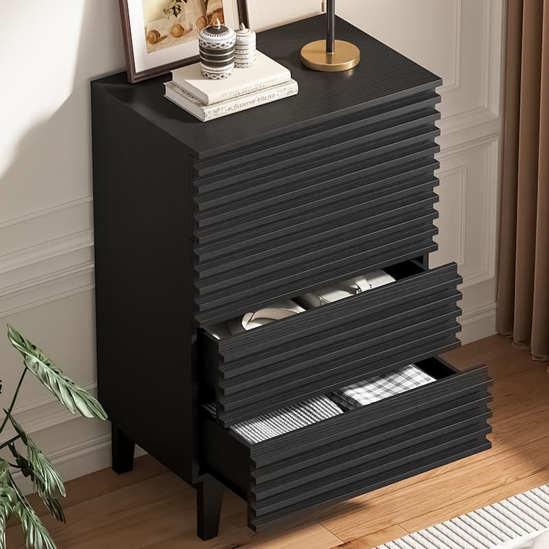 Fluted 4 Drawer Dresser 36" Tall Modern Chest of Drawers