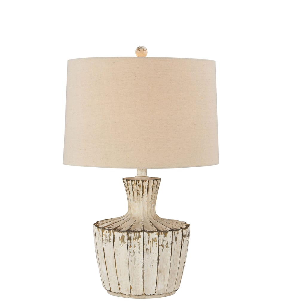 Jada 26" Table Lamp with Linen Shade, Distressed Cottage White