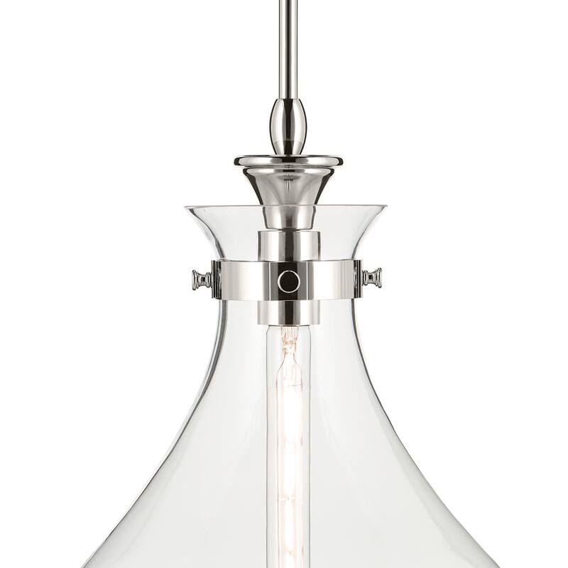 Kichler Lighting Laria 14 Inch 1 Light Pendant with Clear Glass in Polished Nickel