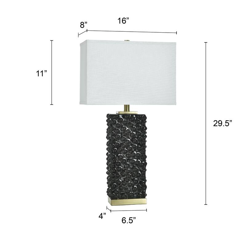 Tamara Day for Stylecraft Edmund Table Lamp - Polished Brass & Pearl Blush - Off-White Shade