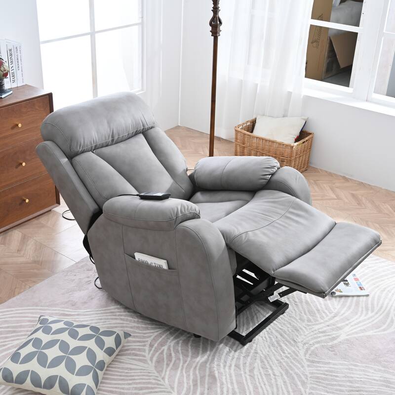 Heavy Duty Power Lift Recliner Chair, Ergonomic Single Sofa Chair, Electric Recliner Chair with Side Pocket & Remote Control