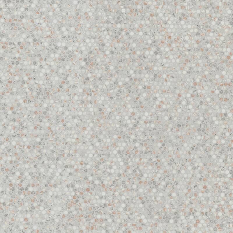 Ackland AKM-G-12X12PR-CA 12" x 12" Glass Penny Floor and Wall Mosaic - Blush Veil - Blush Veil