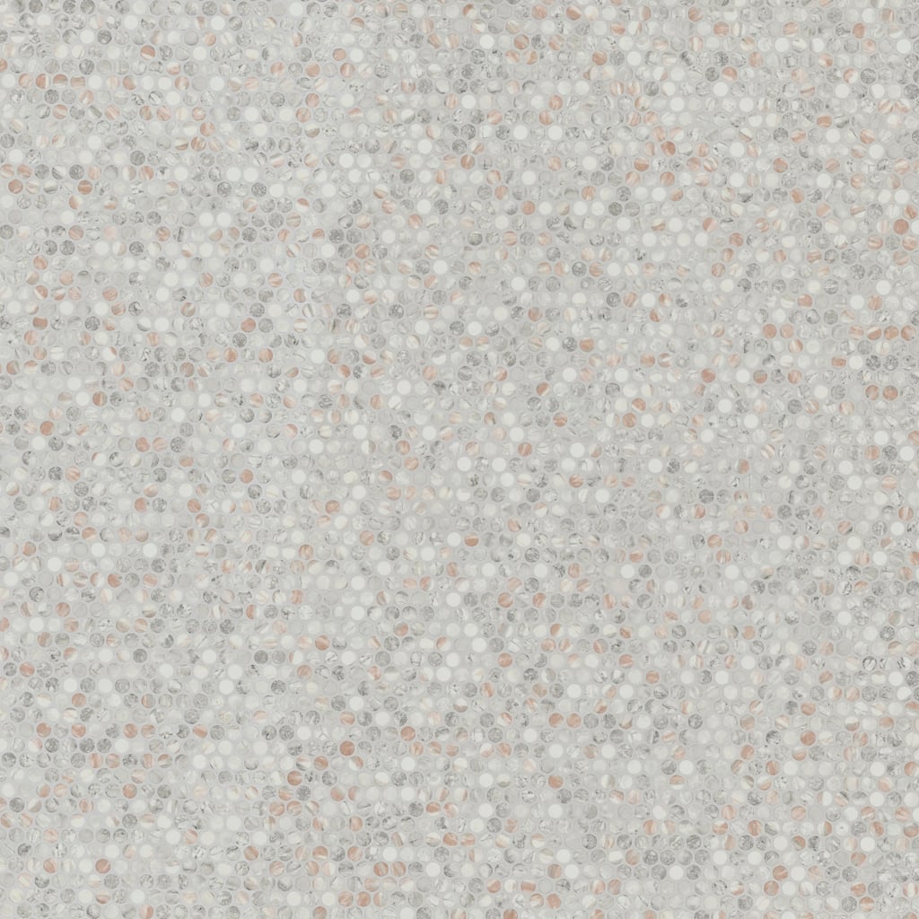 Ackland AKM-G-12X12PR-CA 12" x 12" Glass Penny Floor and Wall Mosaic - Blush Veil