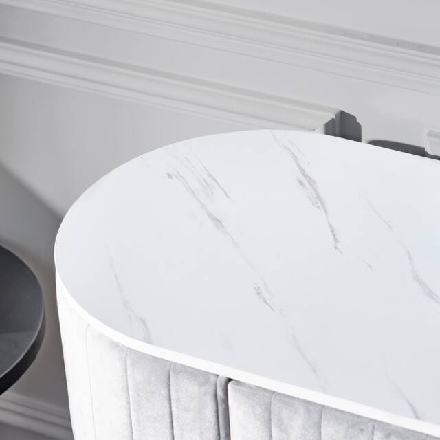 CO-Z Velvet Upholstered Vanity Table with Drawer