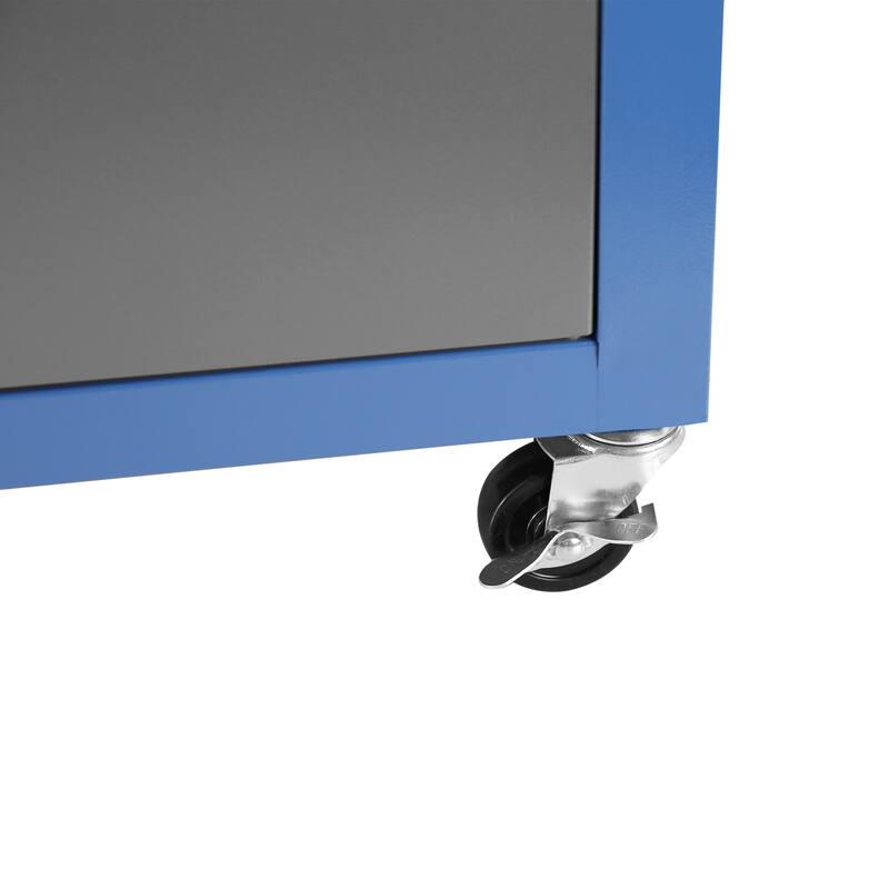 3-Drawer Rolling Tool Chest with Wheels, Tool Chest with Large Storage Cabinet and Adjustable Shelf, Locking System Tool Chest - Blue