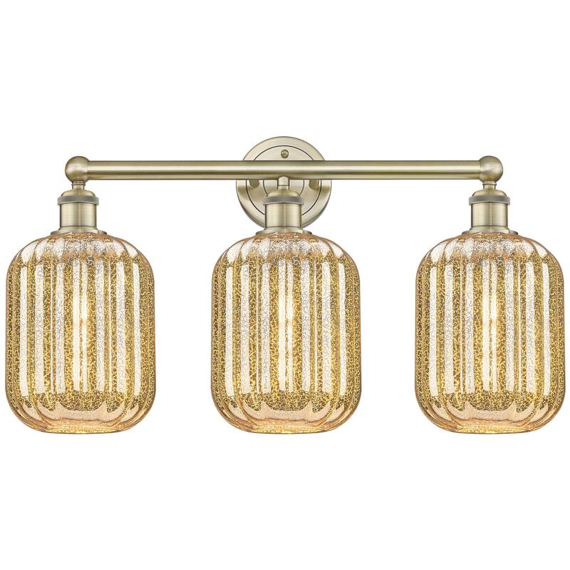 Innovations Lighting Endless Possibilities Edison - Preston - 3 Light 25" Jar Shade Bath Vanity Light - Mercury/Antique Brass