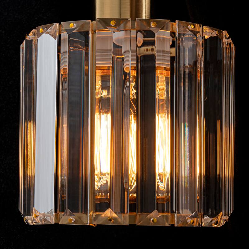 Starsky 3-Light Modern Crystal Bathroom Vanity Fixture with Ribbed Glass Shades and Sparkling Crystal Ball Accents