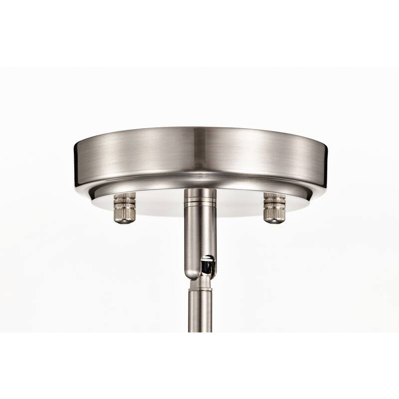 Brushed Nickel 1-Light 5 inch Mini Pendant with Clear Swirl Glass Shade