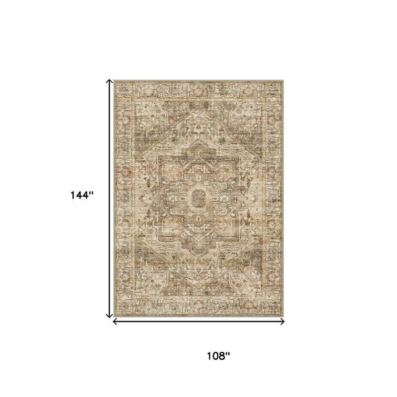 HomeRoots Floral Medallion Traditional Rectangle Area Rug
