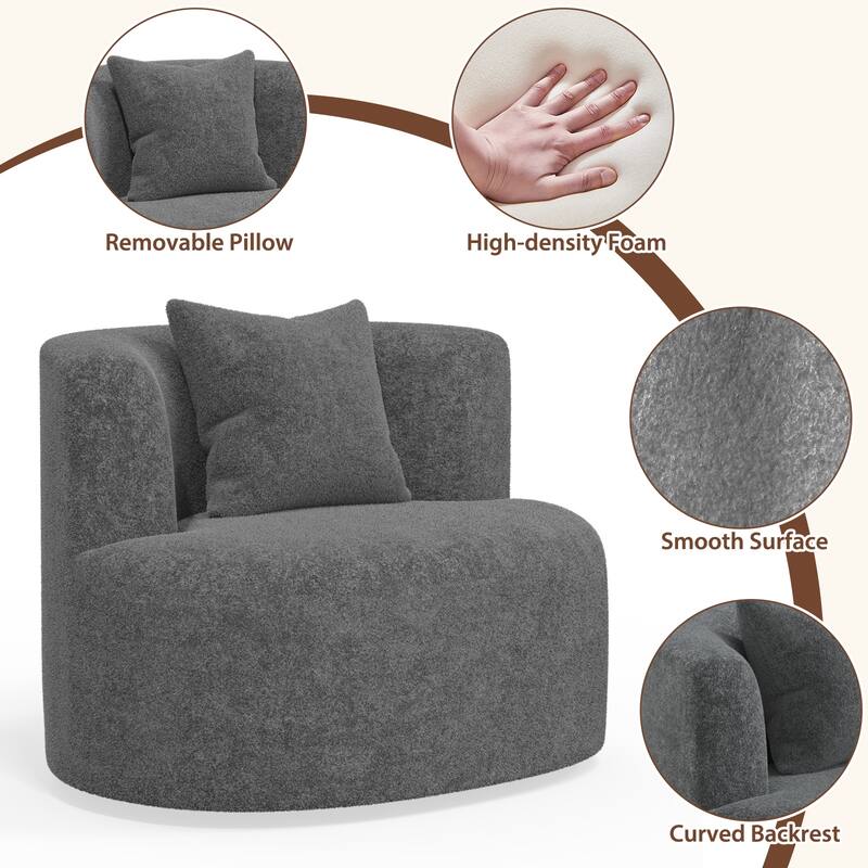 Accent Chair with Pillow, Modern Living Room Chairs