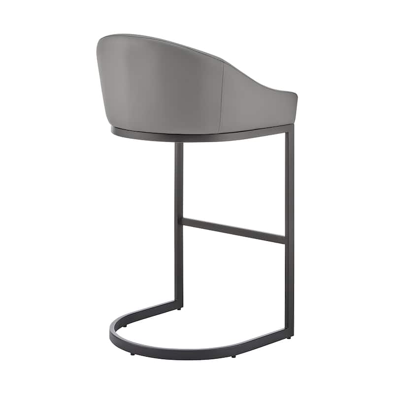 Katherine Upholstered Metal Bar or Counter Height Stool with Cantilever Base