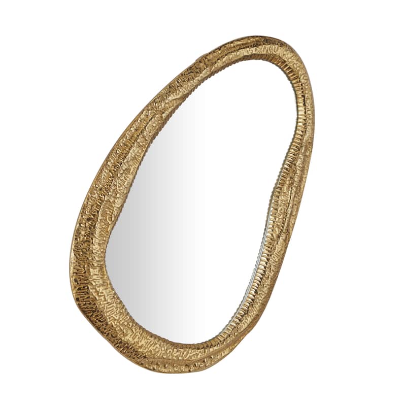 Aluminum Metal Abstract Wall Mirror - Silver or Gold - Roche River Decor
