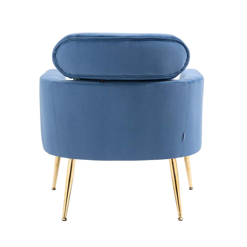 Velvet Upholstered Accent Chair With A Pillow