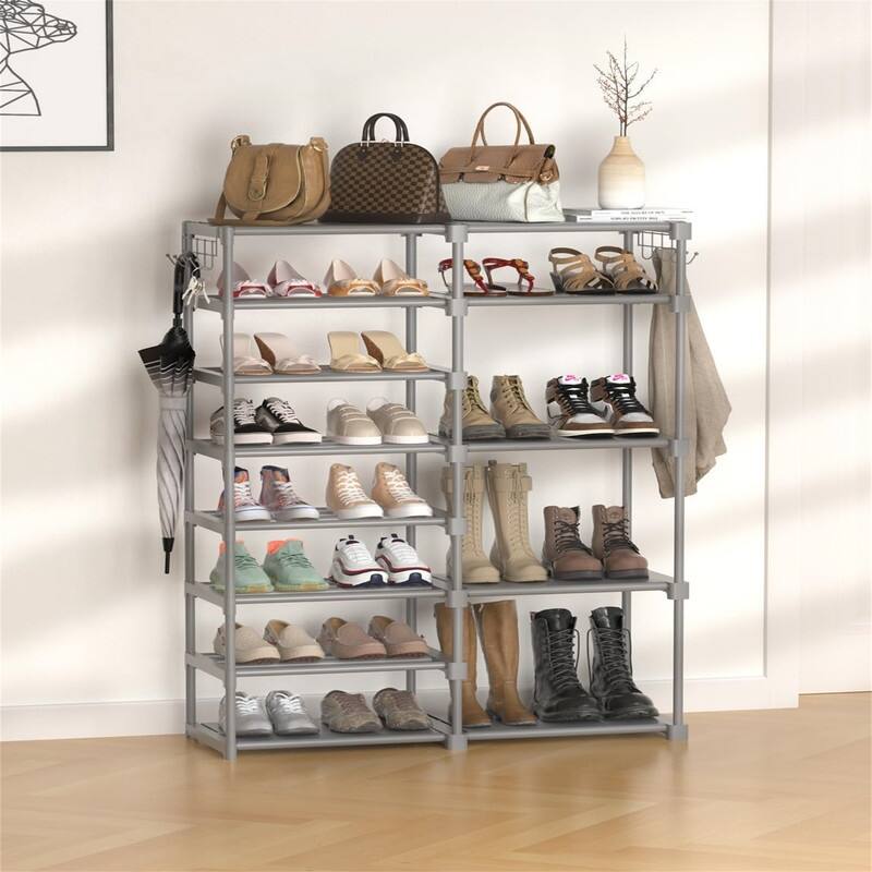 8-Tier Shoe Rack Storage Organizer - 16"D x 8"W x 6"H