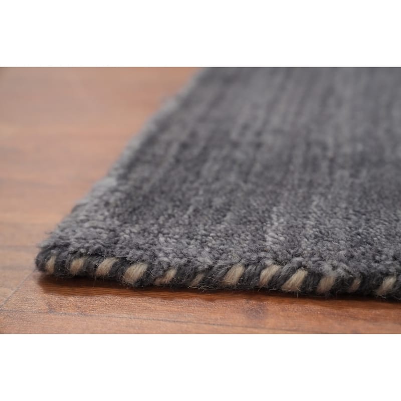 Hand Knotted Oriental 100% Wool Carpet Tribal Animal Pictorial Greys & Charcoal Gabbeh Area Rug - 9' 9'' X 10' 2''