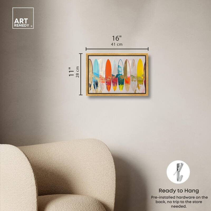 Surfboard Horizons II Canvas by Art Remedy