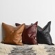 preview thumbnail 2 of 17, Strick & Bolton Lindi Leather 22-inch Throw Pillow