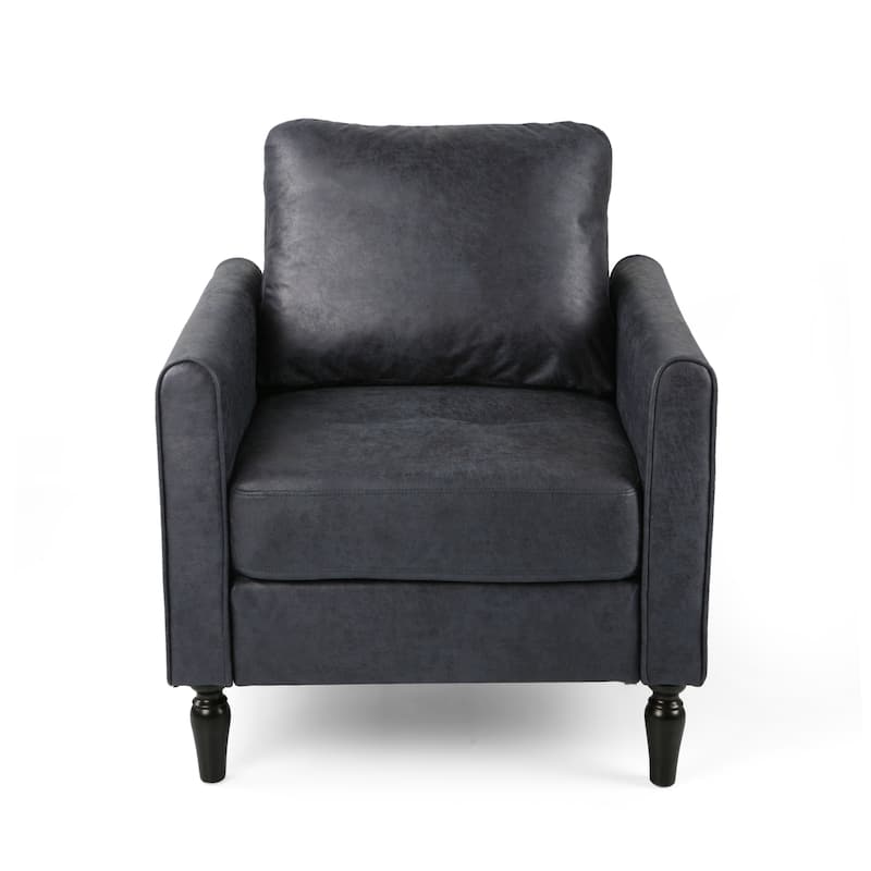 Modern 31" Microfiber Club Chair with Tapered Legs and Thick Seat Cushions