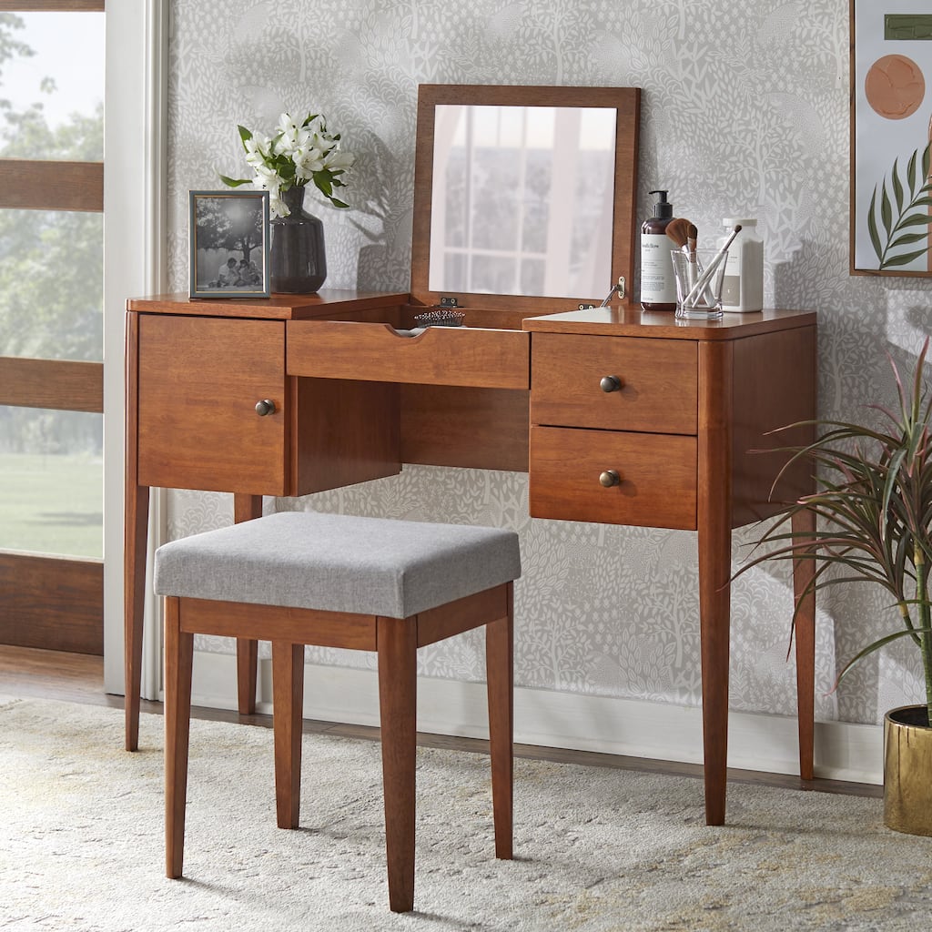 Lifestorey Parc Vanity Desk and Stool Set