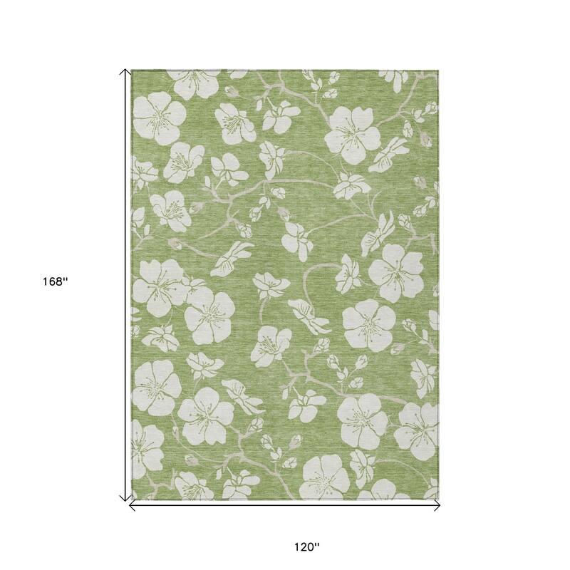 HomeRoots Floral Transitional Rectangle Outdoor Rug