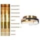 preview thumbnail 11 of 13, Modern 12" W LED Drum Flush Mount Black Brushed Gold Ceiling Light - 12" D x 3.5" H
