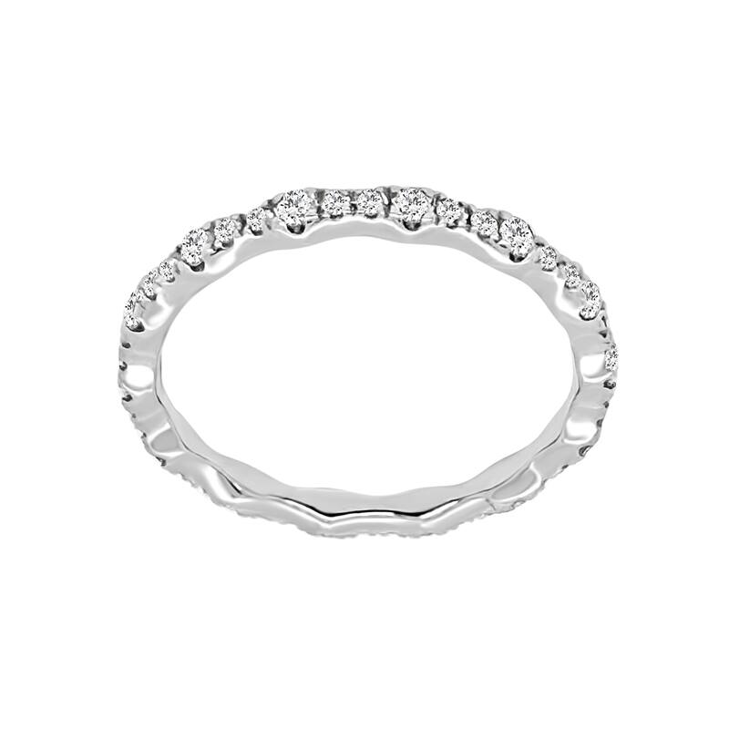 Auriya 14k Gold Lab Grown Round Diamond Scallop Eternity Band 0.25 ct. tw. (F-G, VS) - 7.5 - White