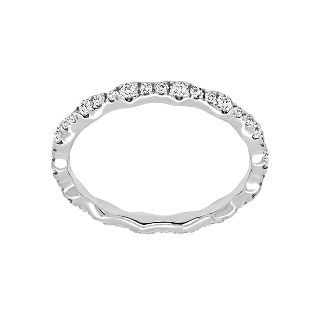 Auriya 14k Gold Lab Grown Round Diamond Scallop Eternity Band 0.25 ct. tw. (F-G, VS)